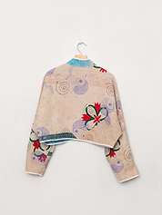 The Kaira Cropped Suzani Quilted Kantha Jacket