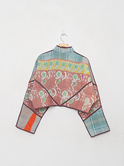 The Kaira Cropped Quilted Patchwork Kantha Jacket