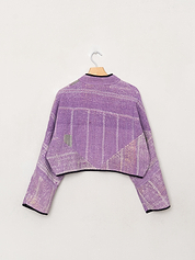 The Kaira Cropped Quilted Patchwork Kantha Jacket