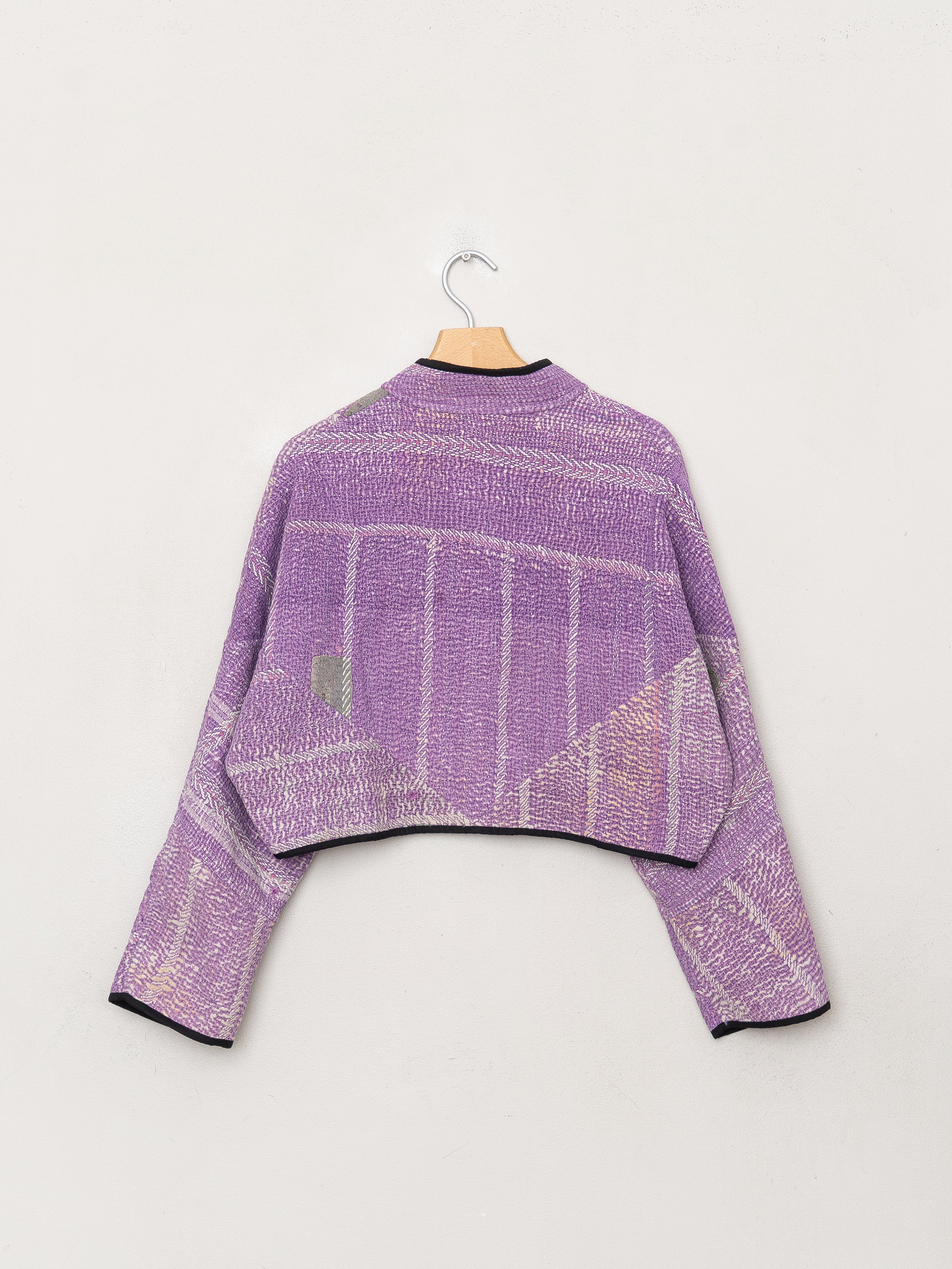 The Kaira Cropped Quilted Patchwork Kantha Jacket