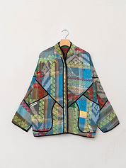 The Ladhiya Quilted Patchwork Kantha Jacket