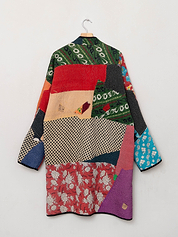 The Sai Quilted Patchwork Kantha Coat