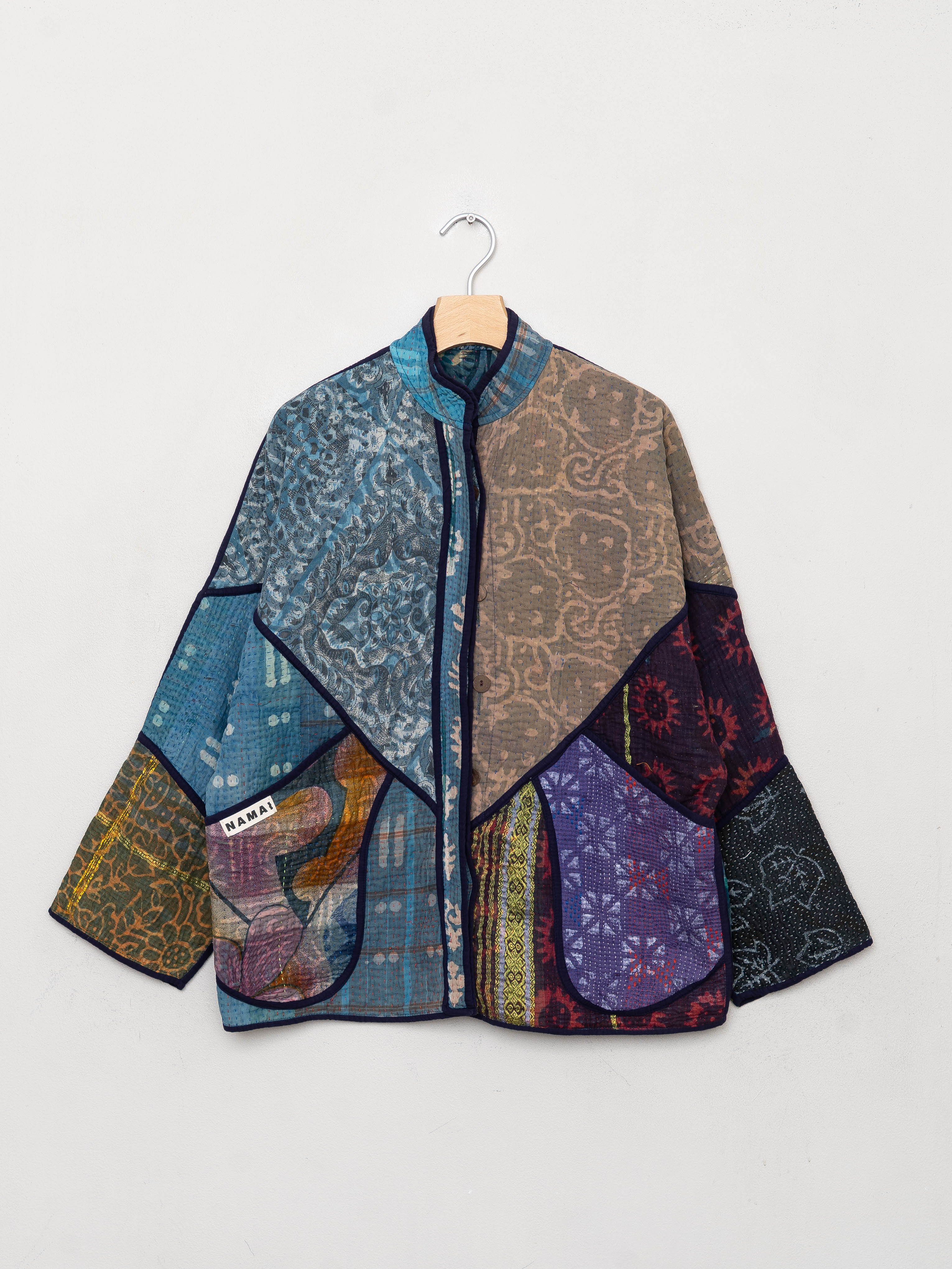 The Ladhiya Quilted Indigo Kantha Jacket