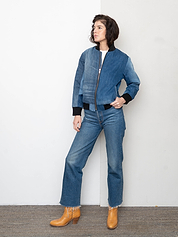 The Veda Denim Bomber Jacket - Small