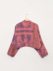 The Kaira Cropped Quilted Indigo Kantha Jacket