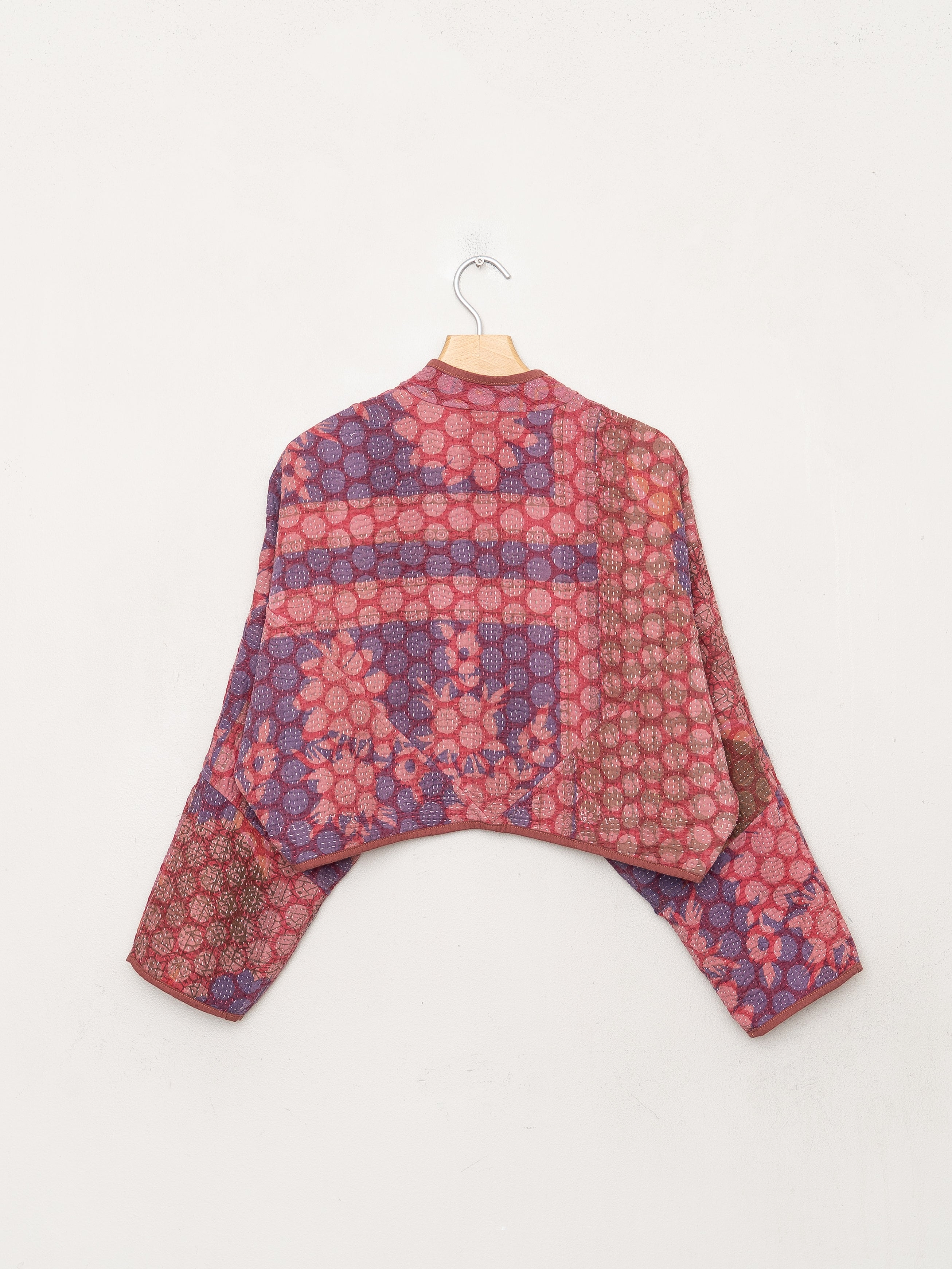 The Kaira Cropped Quilted Indigo Kantha Jacket