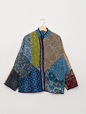 The Ladhiya Quilted Indigo Kantha Jacket