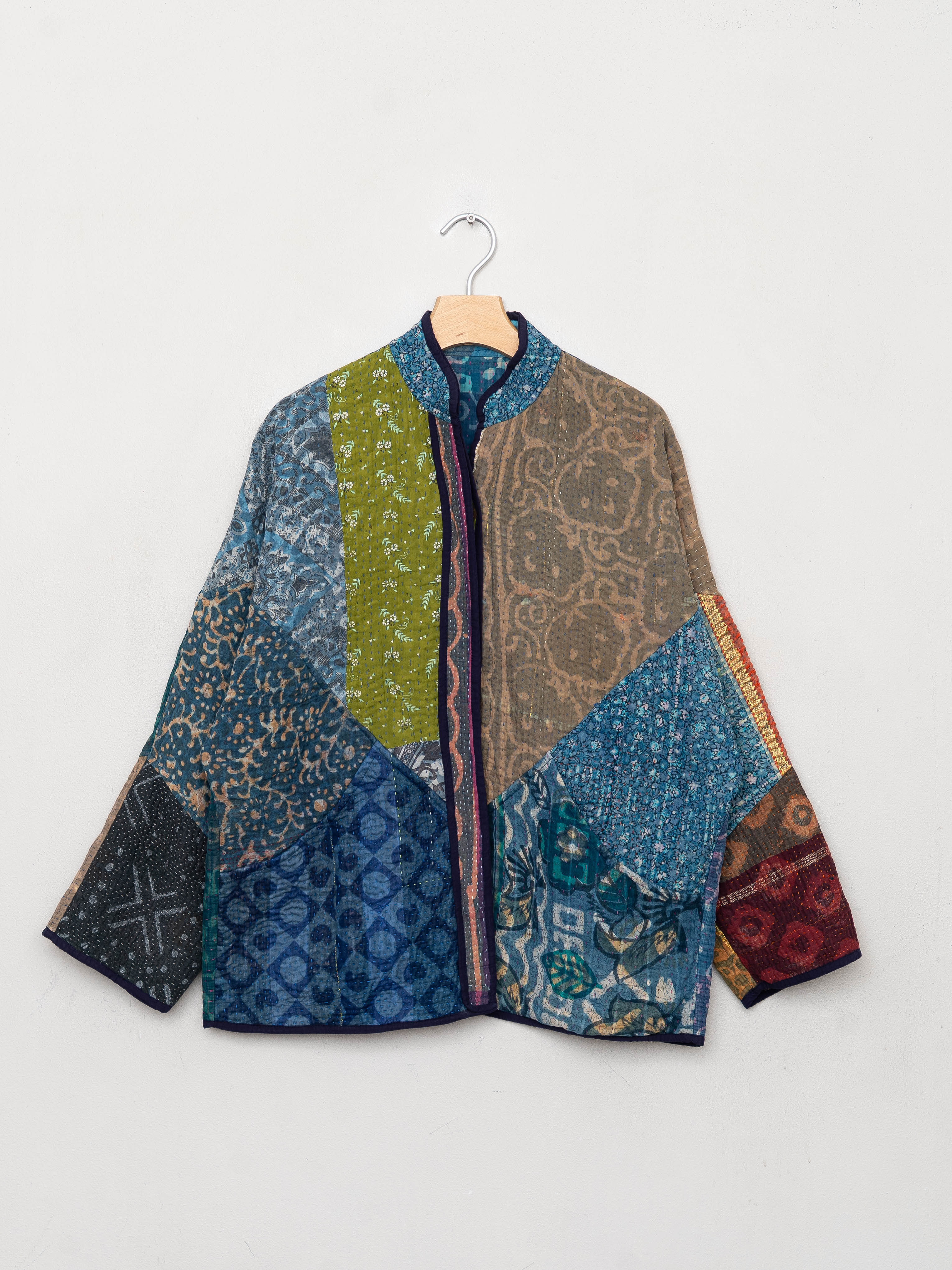 The Ladhiya Quilted Indigo Kantha Jacket