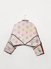 The Kaira Cropped Quilted Patchwork Kantha Jacket