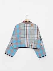 The Kaira Cropped Quilted Patchwork Kantha Jacket