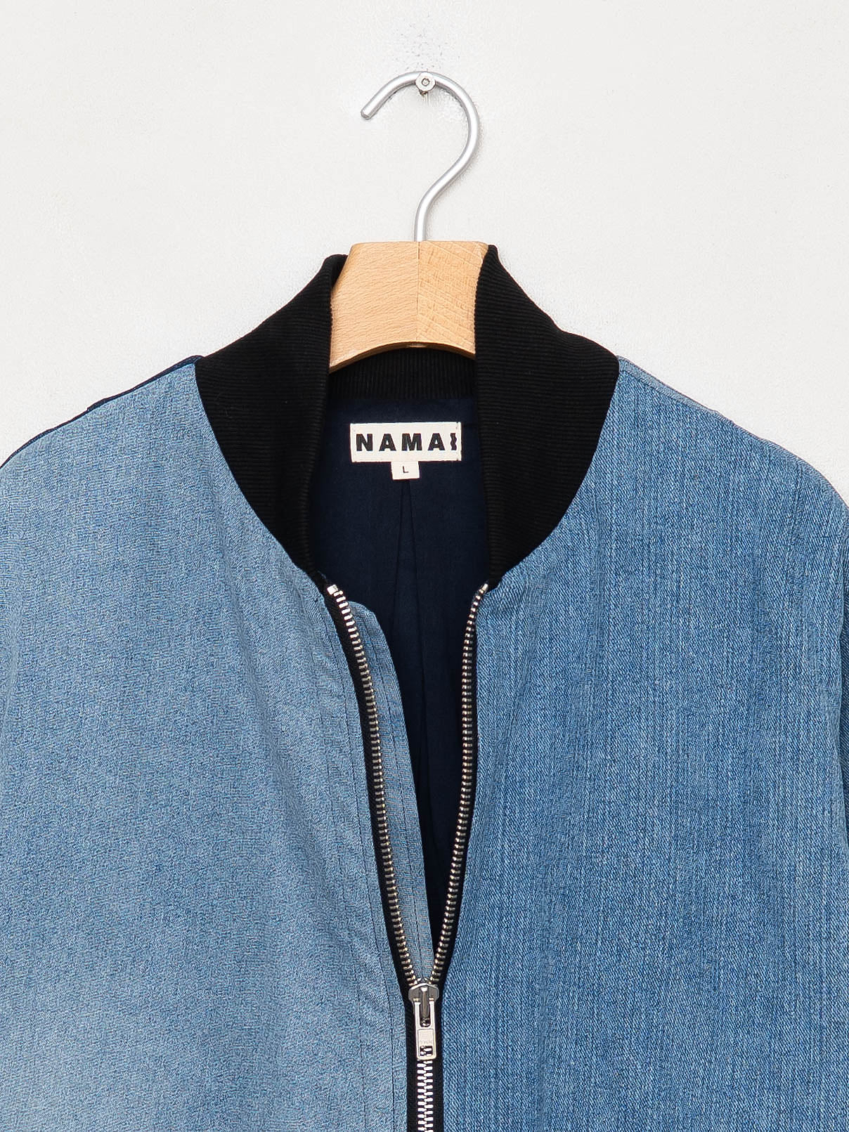 The Veda Denim Bomber Jacket - Large