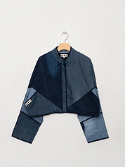 The Kaira Cropped Denim Jacket - Large