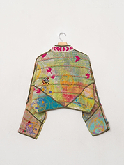 The Kaira Cropped Suzani Quilted Kantha Jacket