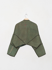 The Kaira Cropped Quilted Indigo Kantha Jacket