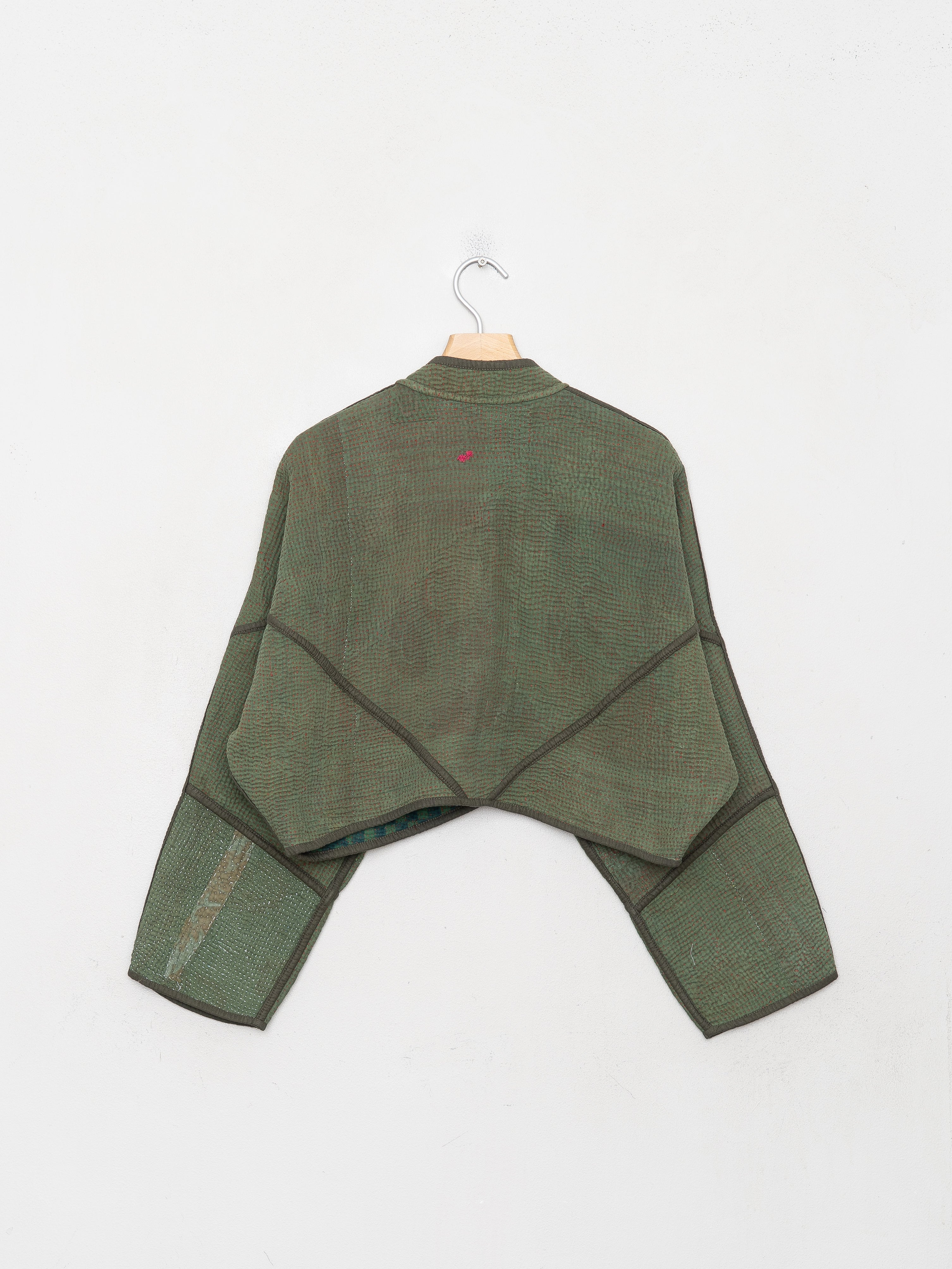 The Kaira Cropped Quilted Indigo Kantha Jacket