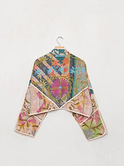 The Kaira Cropped Suzani Quilted Kantha Jacket