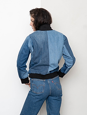 The Veda Denim Bomber Jacket - Small