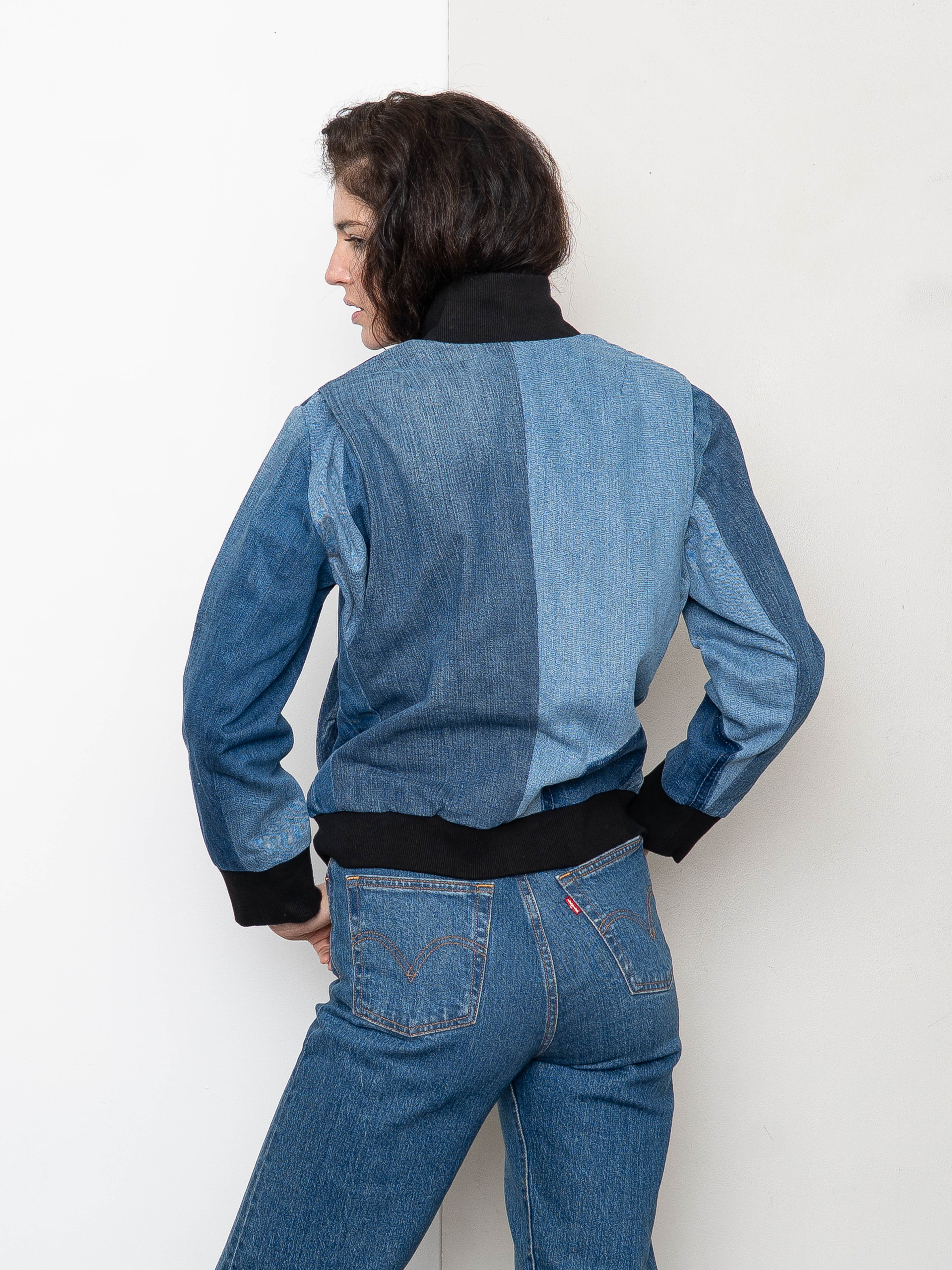 The Veda Denim Bomber Jacket - Small