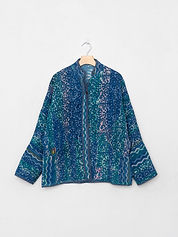 The Ladhiya Quilted Indigo Kantha Jacket