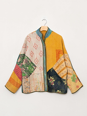 The Ladhiya Quilted Patchwork Kantha Jacket