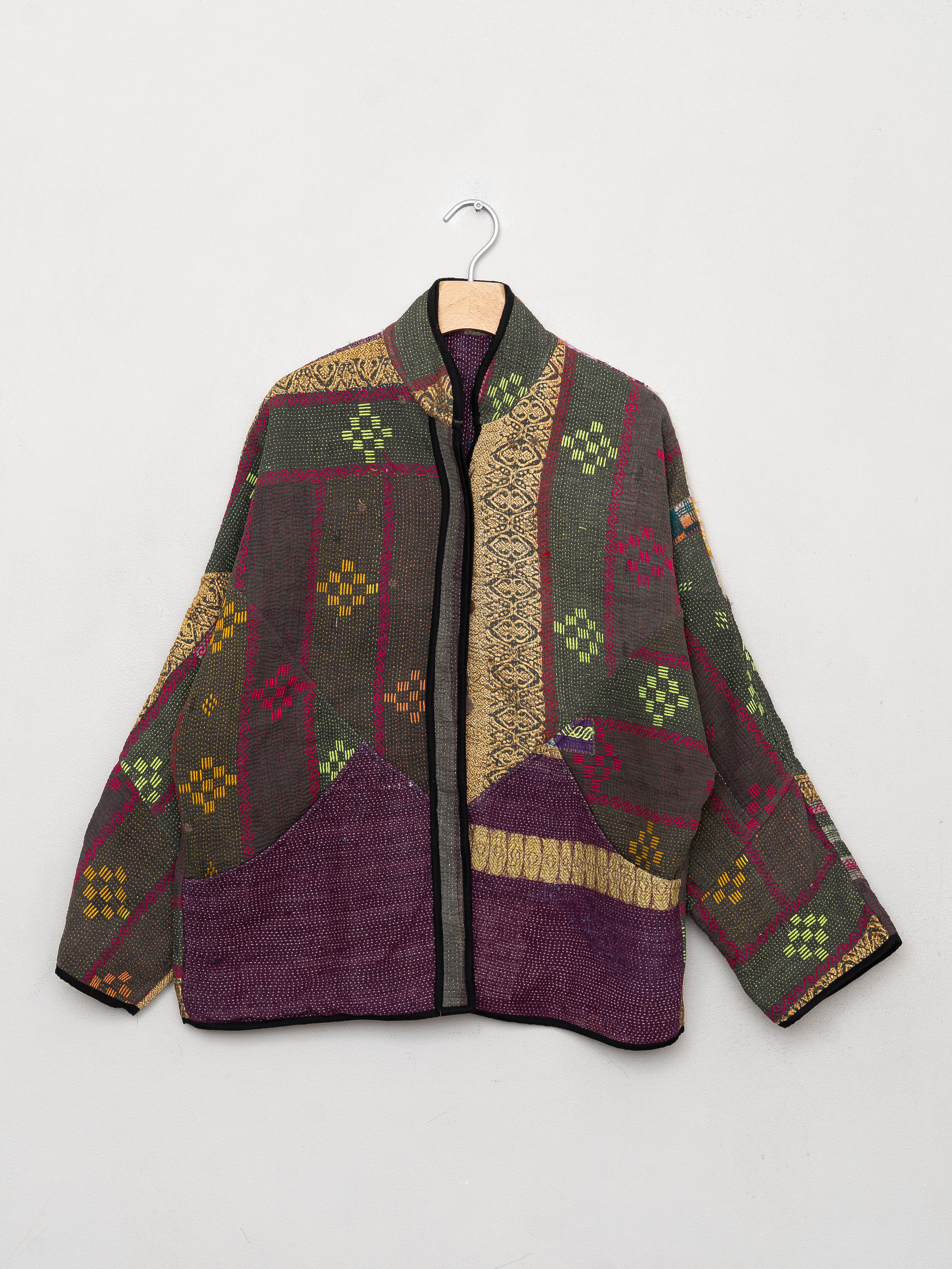 The Ladhiya Quilted Patchwork Kantha Jacket