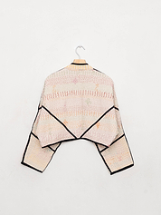 The Kaira Cropped Quilted Patchwork Kantha Jacket