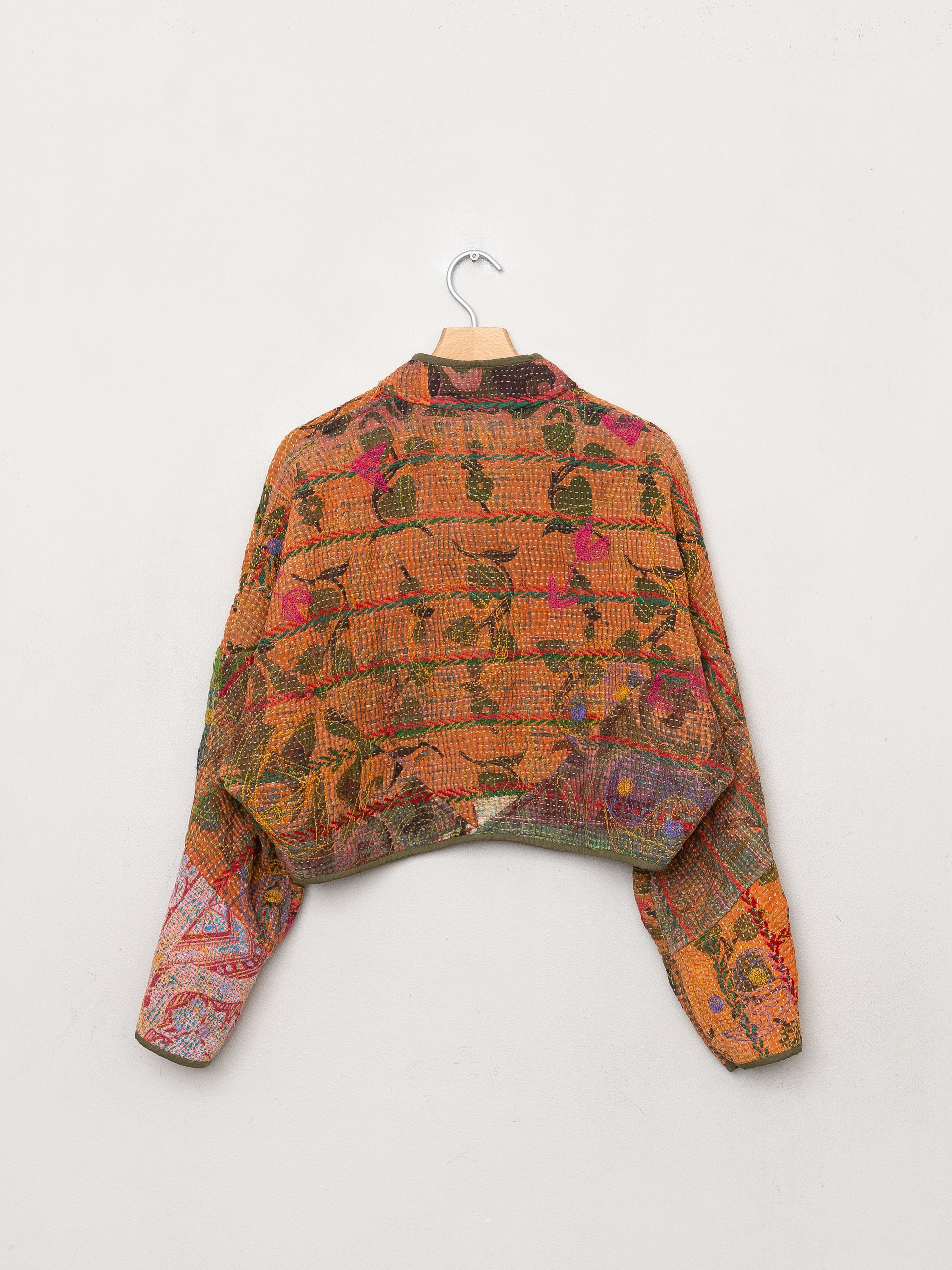 The Kaira Cropped Suzani Quilted Kantha Jacket