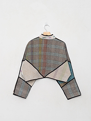The Kaira Cropped Quilted Patchwork Kantha Jacket