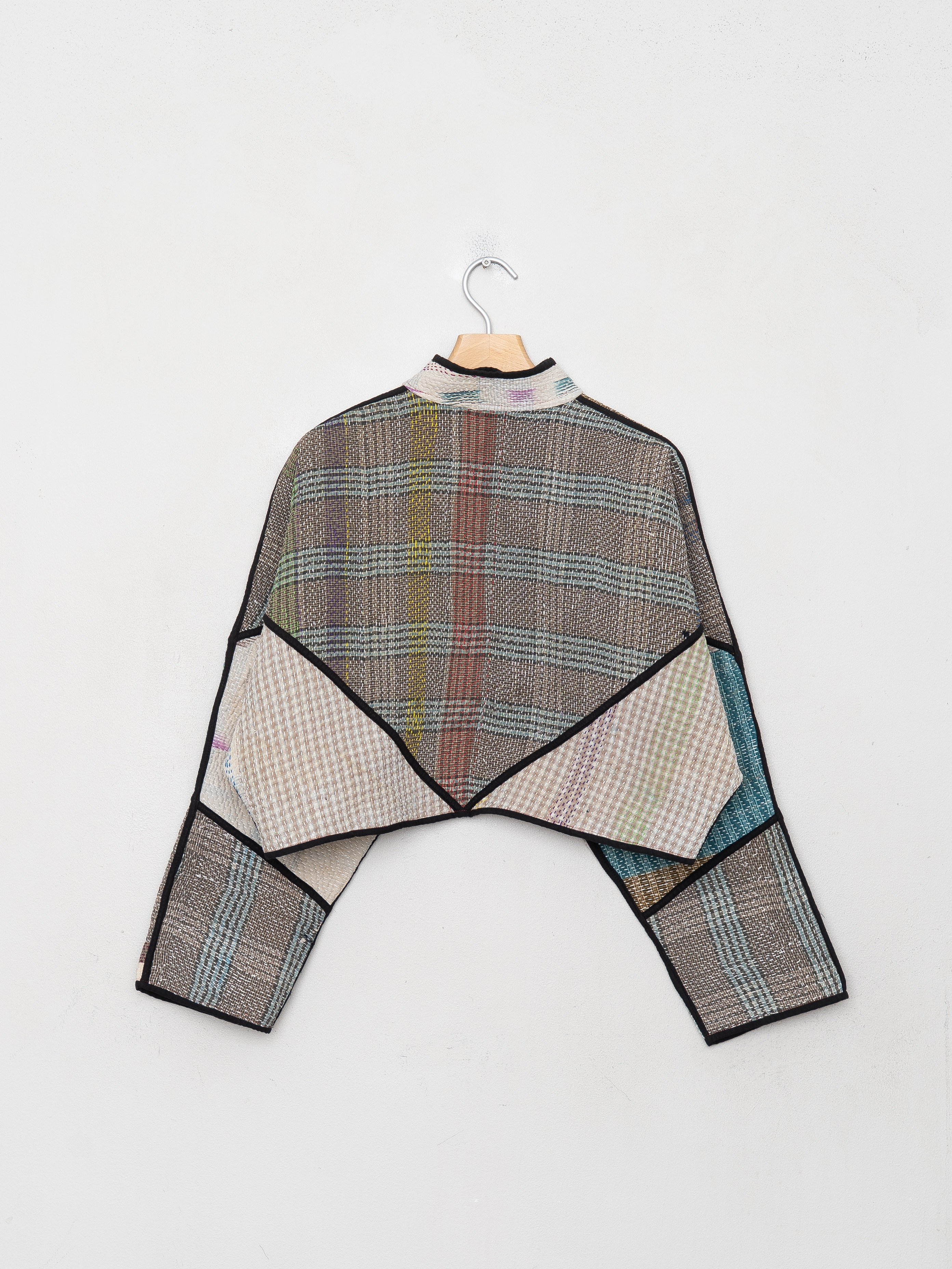 The Kaira Cropped Quilted Patchwork Kantha Jacket