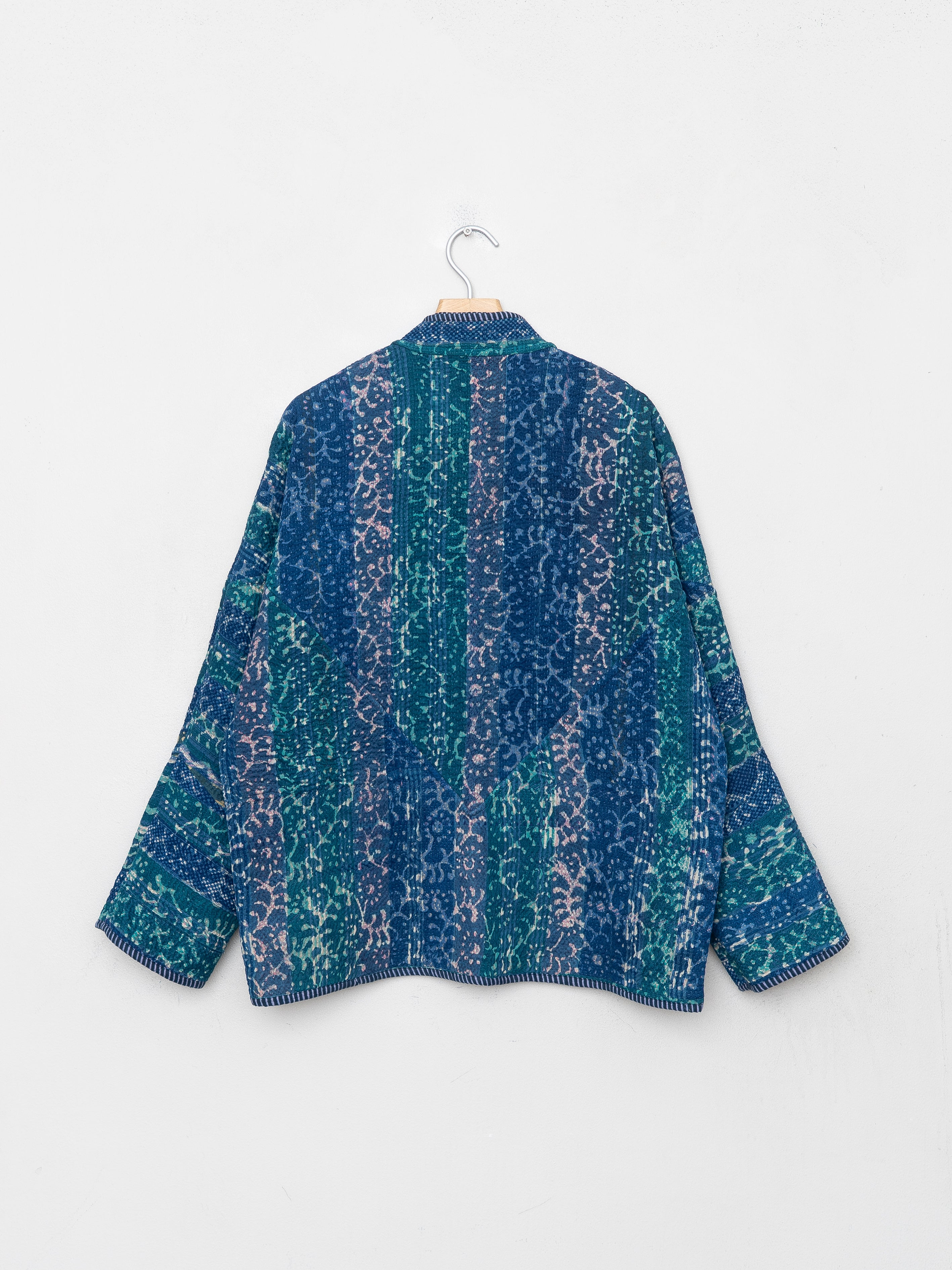 The Ladhiya Quilted Indigo Kantha Jacket