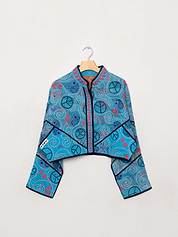 The Kaira Cropped Suzani Quilted Kantha Jacket