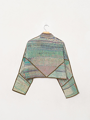 The Kaira Cropped Quilted Patchwork Kantha Jacket