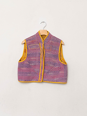 The Kaira Quilted Patchwork Kantha Vest