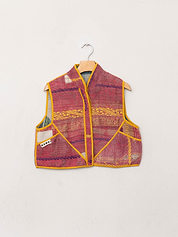 The Kaira Quilted Patchwork Kantha Vest