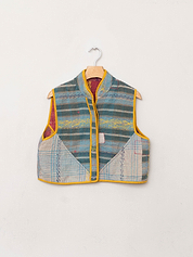 The Kaira Quilted Patchwork Kantha Vest