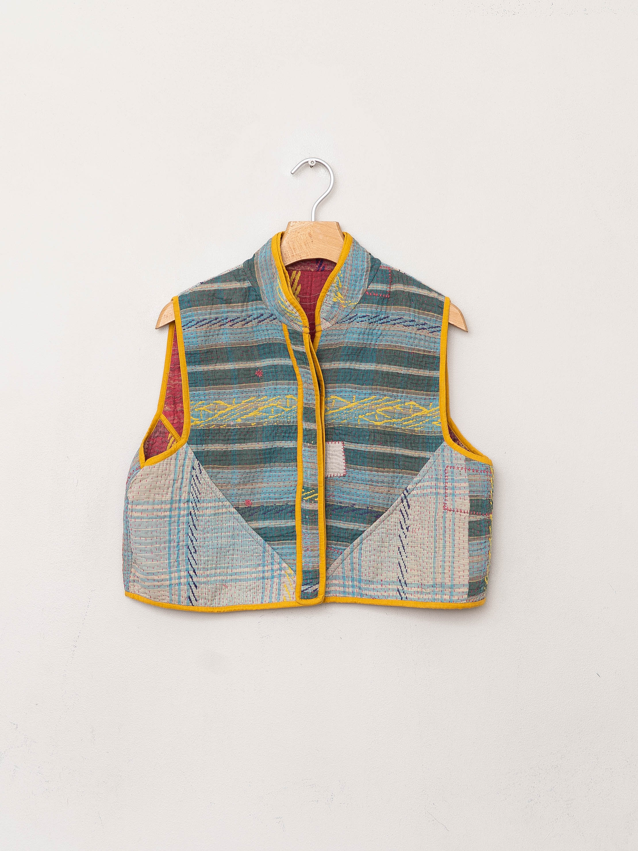 The Kaira Quilted Patchwork Kantha Vest