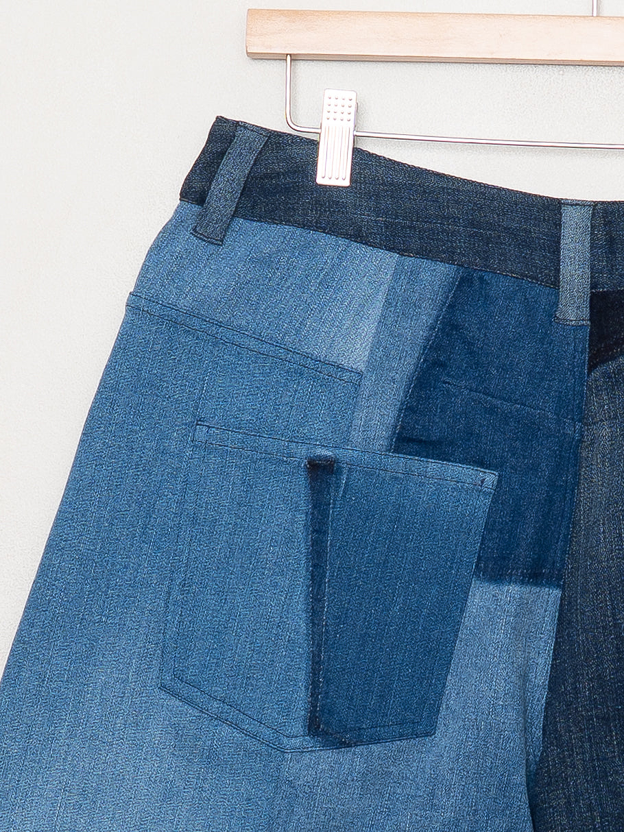 The Bindu Denim Bermuda Culotte Pant - Large
