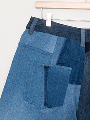 The Bindu Denim Bermuda Culotte Pant - Large
