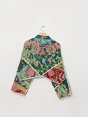 The Kaira Cropped Suzani Quilted Kantha Jacket