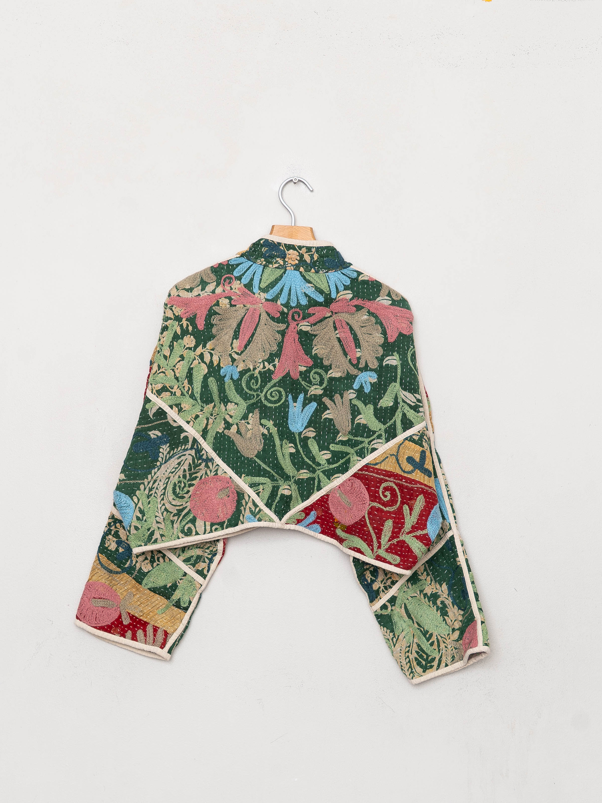 The Kaira Cropped Suzani Quilted Kantha Jacket