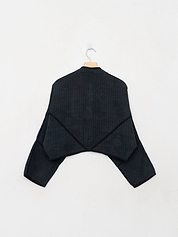 The Kaira Cropped Quilted Indigo Kantha Jacket