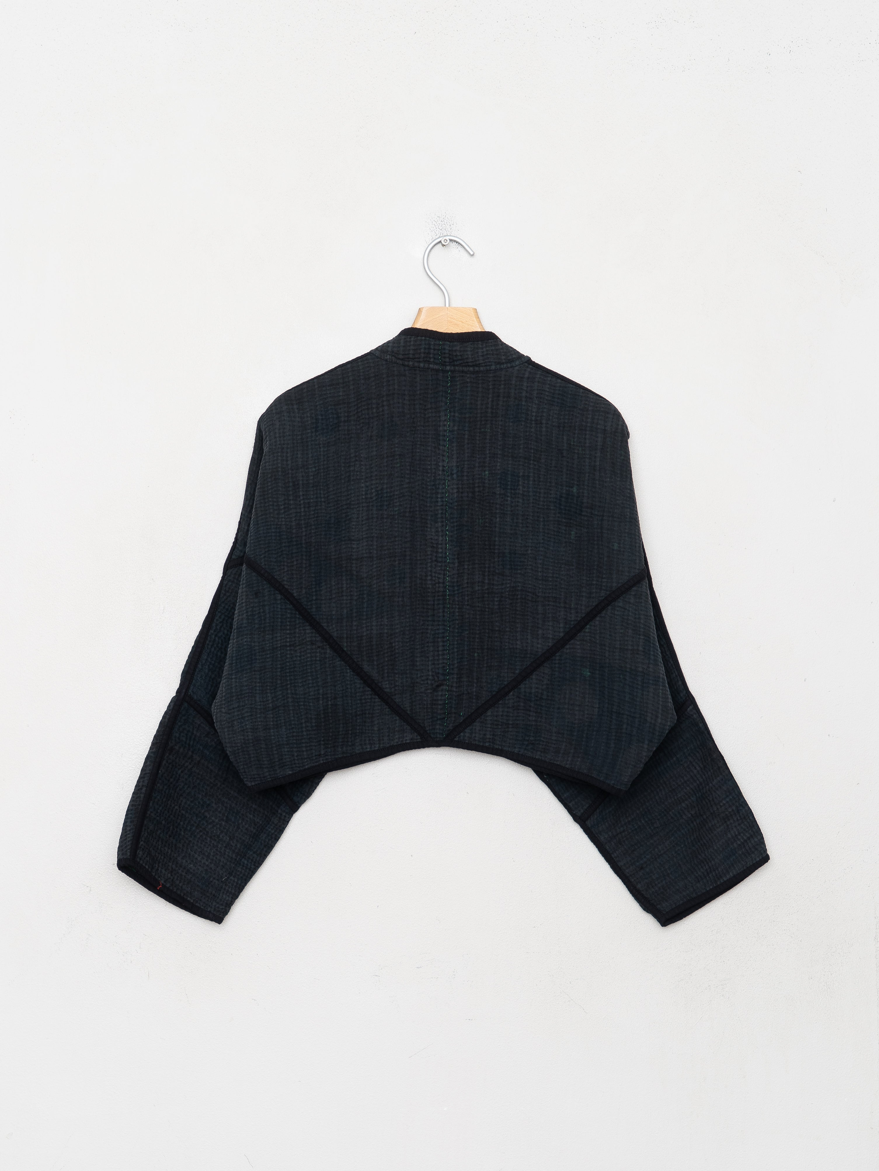 The Kaira Cropped Quilted Indigo Kantha Jacket