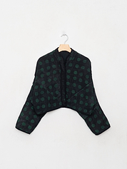 The Kaira Cropped Quilted Indigo Kantha Jacket