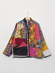 The Ladhiya Quilted Patchwork Kantha Jacket