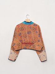 The Kaira Cropped Suzani Quilted Kantha Jacket