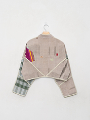 The Kaira Cropped Quilted Patchwork Kantha Jacket