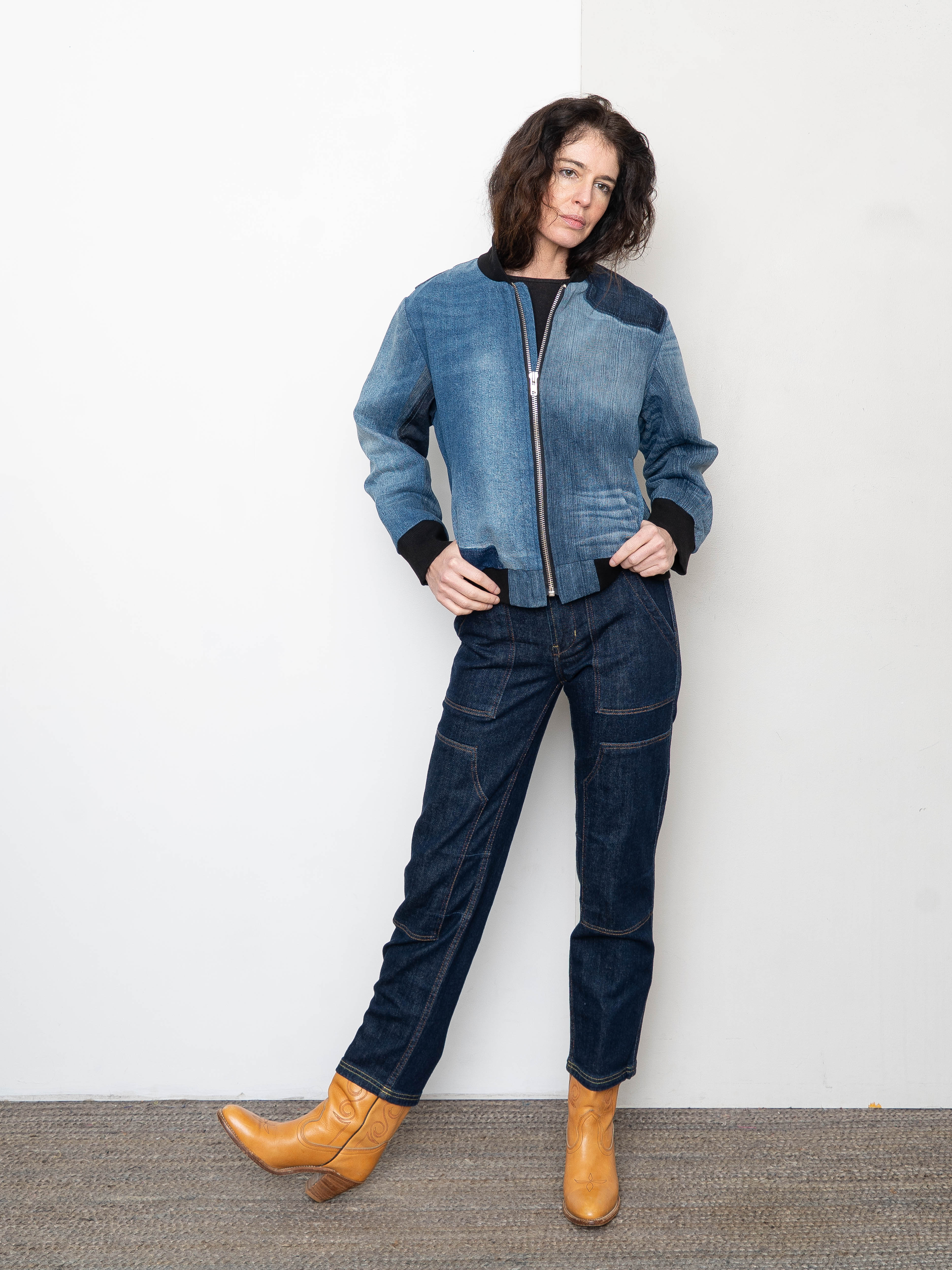 The Veda Denim Bomber Jacket - Small