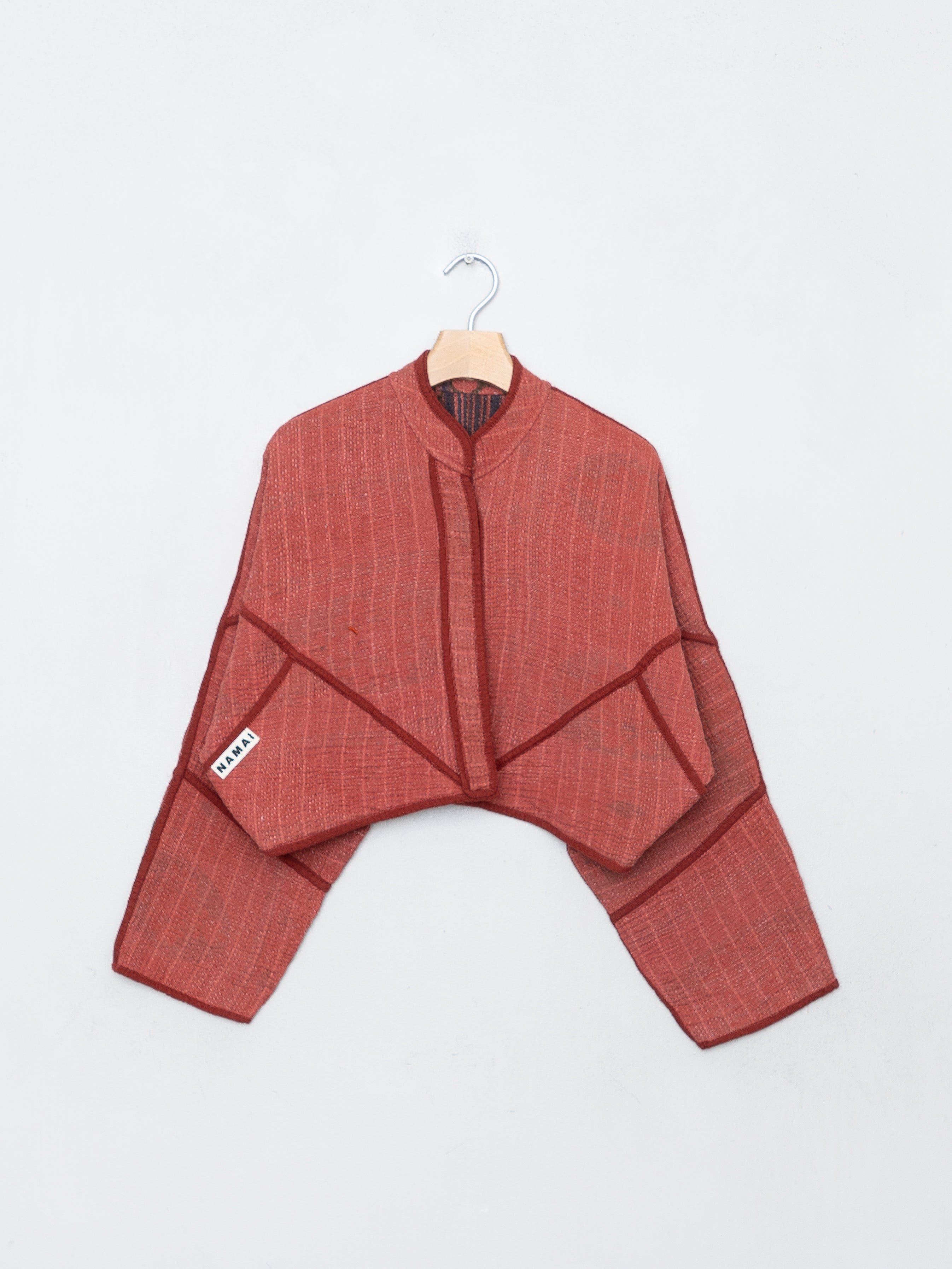 The Kaira Cropped Quilted Indigo Kantha Jacket