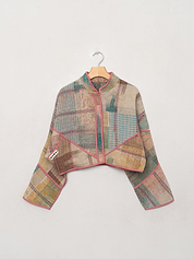 The Kaira Cropped Quilted Patchwork Kantha Jacket Wholesale