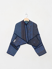 The Kaira Cropped Quilted Indigo Kantha Jacket